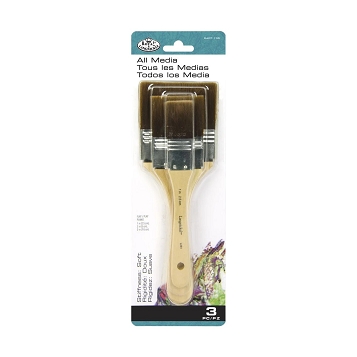 RART-135 Royal 3 Piece Brown Taklon Large Area Brush Set
