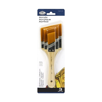 RART-145 Royal 3 Piece Gold Taklon Angular Large Area Brush Set