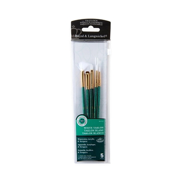 RSET-9141 Royal White Taklon 5 Piece Value Pack Brush Set