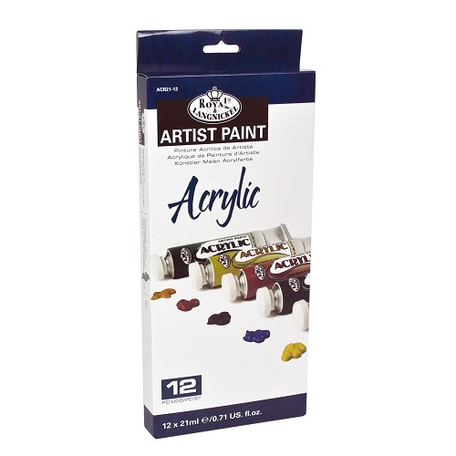 ACR21-12 Royal Acrylic Paint 21 ML Assorted Color 12 Pack 