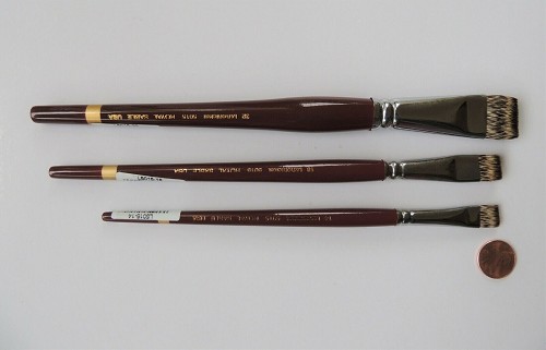 LSABLE-109 - LANGNICKEL ROYAL SABLE SHORT HANDLE SHORT BRIGHT BRUSH SET 