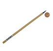Langnickel LB3 Brown Hair Bamboo Artist Paint Brush Next to Coin to Compare Brush Sizes 