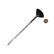 R2845-6 Royal Aqualon Natural Fan Artist Paint Brush Next to Coin to Compare Brush Sizes 
