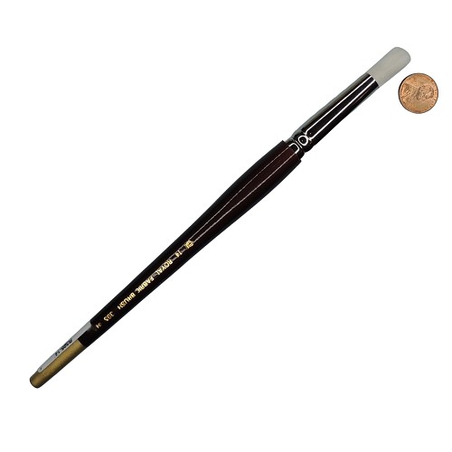 R395-14 Royal White Taklon Fabric Dye Round Scrubber Artist Paint Brush 