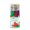 RCAN-3 Royal 144 Piece White Hog Bristle Canister of Small Round Brushes 
