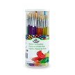 RCAN-4 Royal 144 White Hog Bristle Canister of Small Flat Brushes 