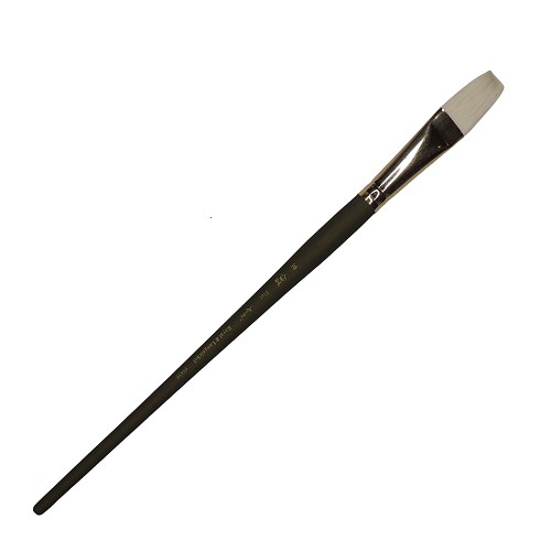 R6565F-10 Royal Aurea Synthetic and Natural White Bristle Long Handle Flat Brush 