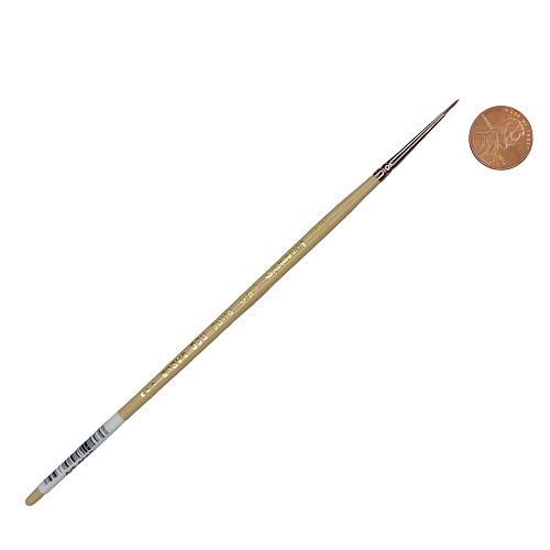 LANGNICKEL WATER COLOR BRUSH L650-3/0 PURE RED SABLE  SHORT HANDLE ROUND BRUSH 