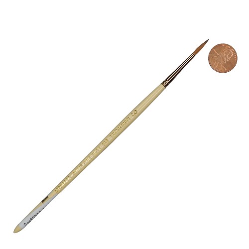LANGNICKEL WATER COLOR BRUSH L650-3 PURE RED SABLE  SHORT HANDLE ROUND BRUSH 